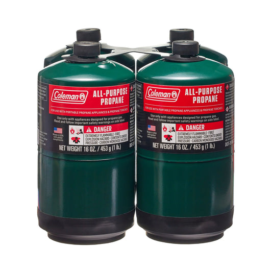 Coleman All Purpose Propane Gas Cylinder 16 oz, 4-Pack