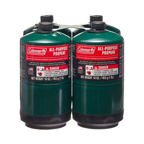 Coleman All Purpose Propane Gas Cylinder 16 oz, 4-Pack