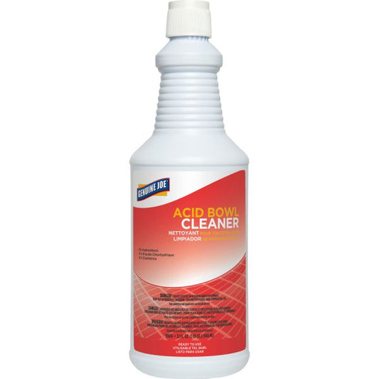 Genuine Joe Acid Bowl Cleaner Ready-To-Use Liquid - 32 fl oz (1 quart) - 1 Each - Aqua Marine