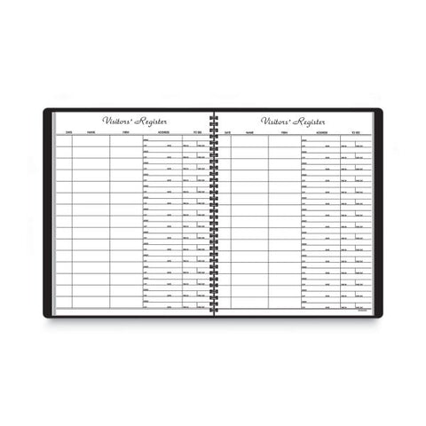 AT-A-GLANCE Visitor Register Book, Black Cover, 10.88 x 8.38 Sheets, 60 Sheets/Book