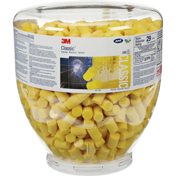 E-A-R Classic Earplugs 1000 / Bottle - Yellow - Polyurethane Foam - Medium