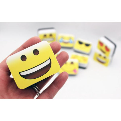 Ashley Emojis Mini Whiteboard Eraser 2" Width x 1.25" Length - Lightweight, Comfortable Grip - Multicolor - 10 / Pack