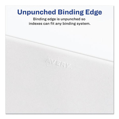 Avery Preprinted Legal Exhibit Side Tab Index Dividers, Avery Style, 10-Tab, 9, 11 x 8.5, White, 25/Pack