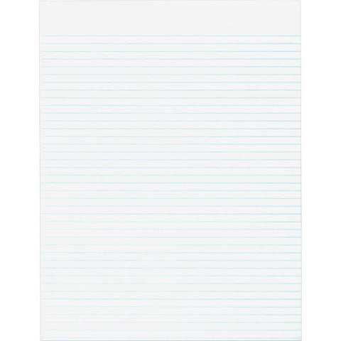 Business Source Glued Top Ruled Memo Pads - Letter 8.50" x 11" - Narrow Ruled - 50 Sheets/Pad - 12 Pads - White