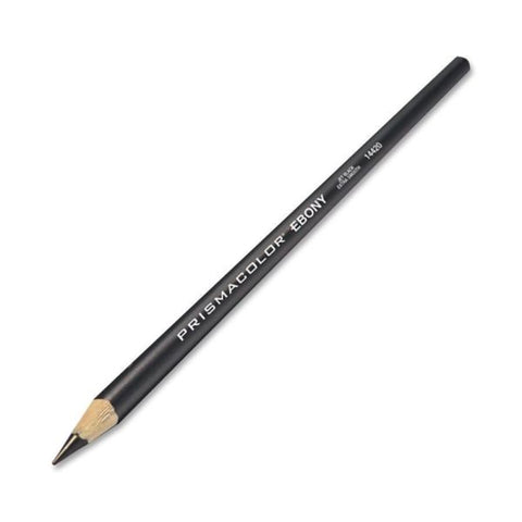 Prismacolor EBONY Sketching Pencil, 4 mm, 2B (#1), Jet Black Lead, Black Matte Barrel, Dozen