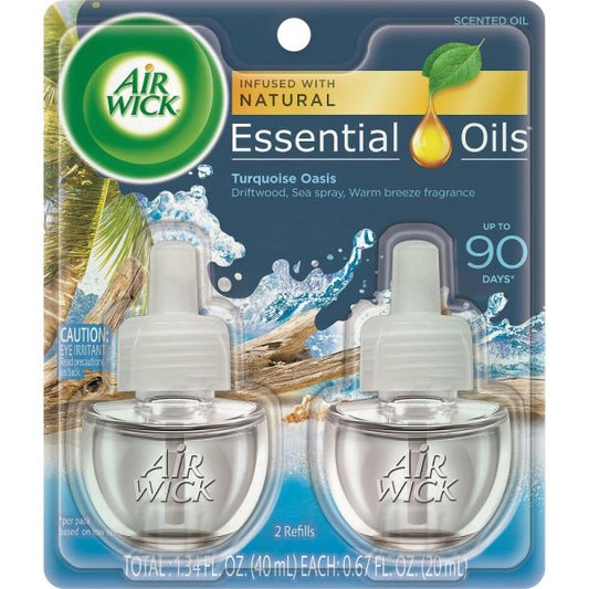 Airwick Scented Oil Warmer Refills Turquoise Oasis Scent - 0.7 oz Size - Oil - 12/ Carton