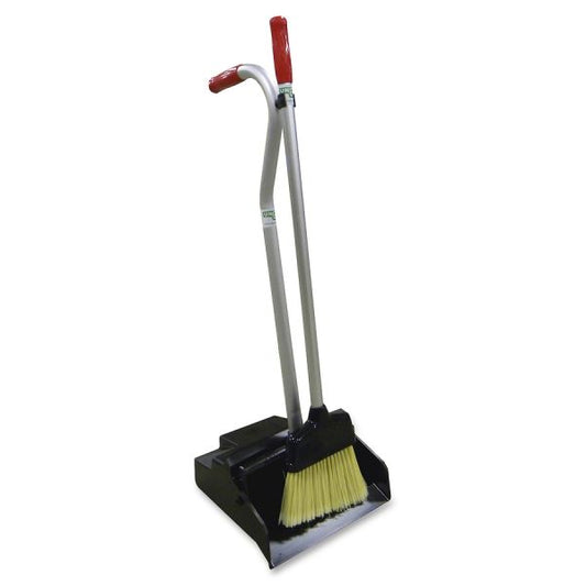 Unger Ergo Dustpan/Broom Combo Aluminum Handle - Black, Silver, Red Handle - 6 / Carton