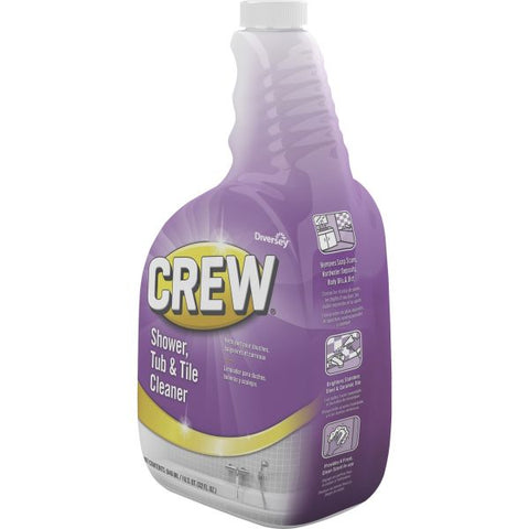 Diversey Crew Shower, Tub and Tile Cleaner, Liquid, 32 oz, 4/Carton