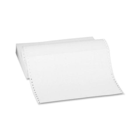 Sparco Continuous Single-Part Computer Paper 13 7/8" x 11" - 1/2" Side Perforations - 20 lb Paper Weight - White - 2,700 Sheets/ Carton