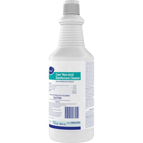 Diversey Crew Neutral Non-Acid Bowl and Bathroom Disinfectant, 32 oz Squeeze Bottle, 12/Carton