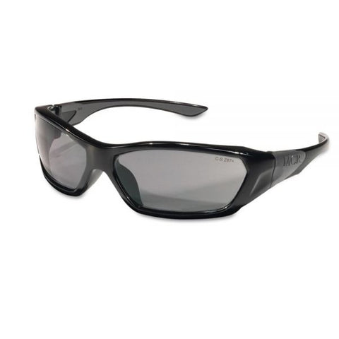 MCR Safety ForceFlex Safety Glasses, Black Frame, Gray Lens