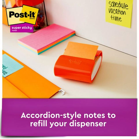 Post-it Super Sticky Pop-Up Dispenser Notes, 3" x 3", Energy Boost Collection, Pack Of 10 Pads