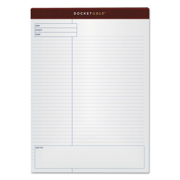 TOPS Docket Gold Planning Pads, Project-Management Format, Quadrille Rule (4 sq/in), 40 White 8.5 x 11.75 Sheets, 4/Pack