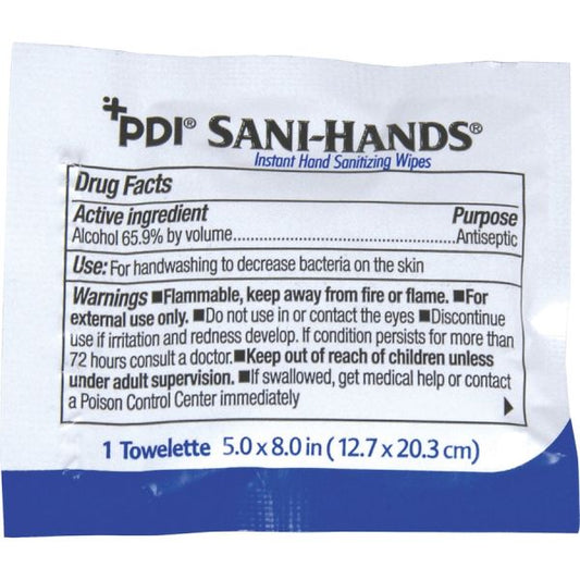 PDI Sani-Hands Instant Hand Sanitizing Wipes Antimicrobial, Anti-septic, Dye-free, Fragrance-free, Hygienic, Resealable - For Hand - 100 / Box