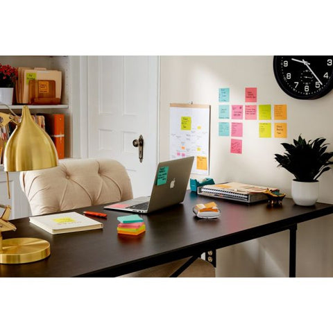 Post-it Notes Super Sticky Pads in Supernova Neon Collection Colors, Cabinet Pack, 3" x 3", 70 Sheets/Pad, 24 Pads/Pack