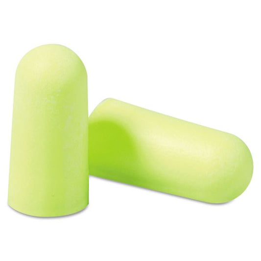 3M E-A-Rsoft Yellow Neon Soft Foam Earplugs, Cordless, Regular Size, 200 Pairs/Box