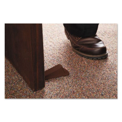 Master Caster Big Foot Doorstop, No Slip Rubber Wedge, 2.25w x 4.75d x 1.25h, Brown, 2/Pack