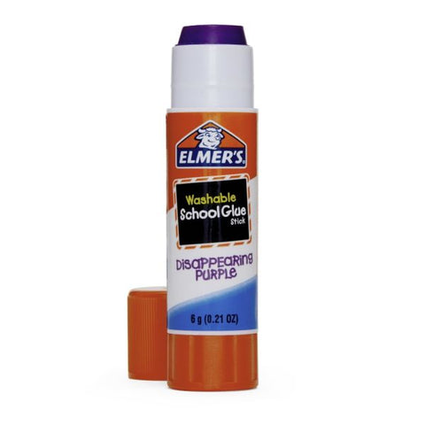 Elmer's Washable Disappearing Purple School Glue Sticks, 0.21 Oz., Pack Of 6 + 2 Bonus Sticks