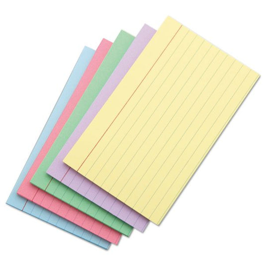 Universal Index Cards, Ruled, 4 x 6, Assorted, 100/Pack