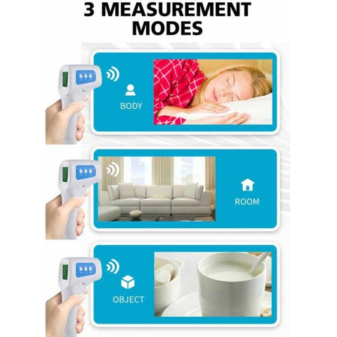 Sourcingpartner Noncontact Infrared Thermometer Easy to Read, Memory Function, Backlight, Auto-off - For Forehead, Body, Room, Surface - White