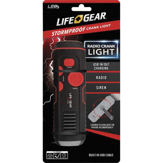 Life+Gear Stormproof Crank Light Red, Black