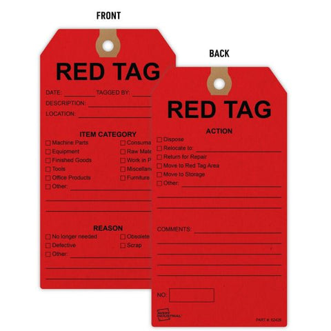 Avery Preprinted RED TAG 5S Hang Tags 5.75" Length x 3" Width - 25 / Pack - Card Stock - Red