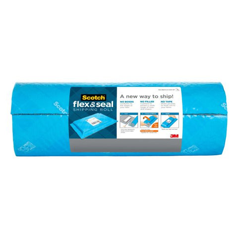 Scotch Flex and Seal Shipping Roll, 15" x 20 ft, Blue/Gray 15" Width x 20 ft Length - Durable, Water Resistant, Tear Resistant, Cushioned, Recyclable - Blue