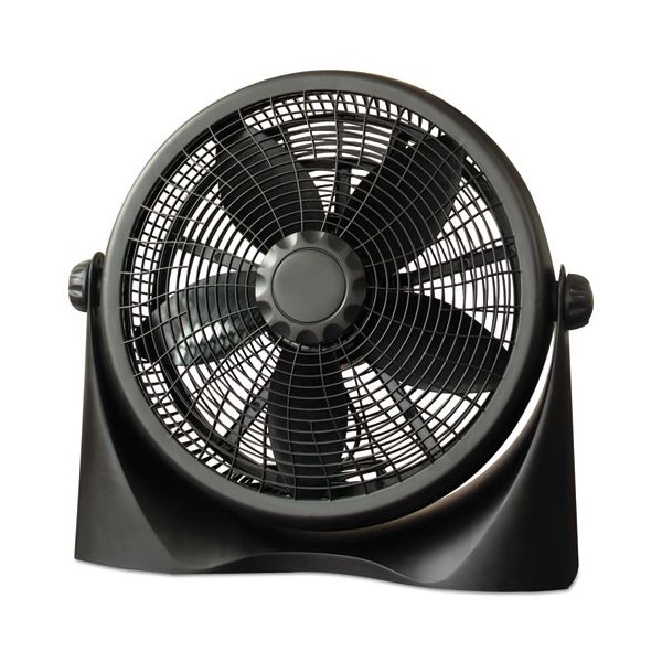 Alera 16" Super-Circulation 3-Speed Tilt Fan, Plastic, Black