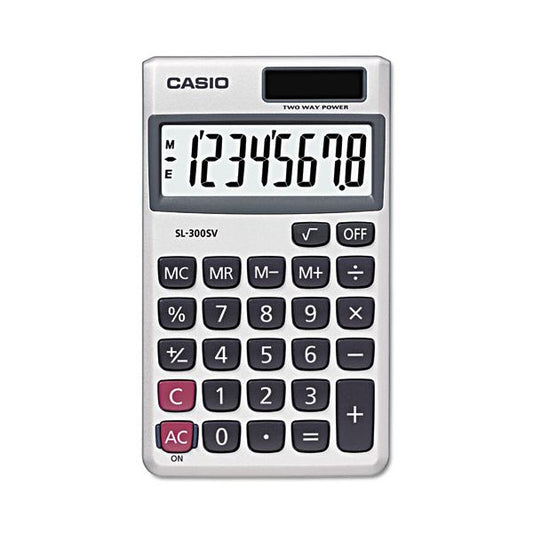 Casio SL-300SV Handheld Calculator, 8-Digit LCD