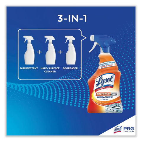 LYSOL Brand Kitchen Pro Antibacterial Cleaner, Citrus Scent, 22 oz Spray Bottle