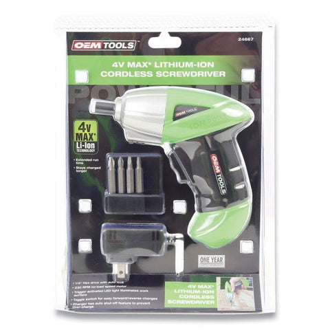 OEMTOOLS 4 V Max. Li-ion Cordless Screwdriver, 230 RPM