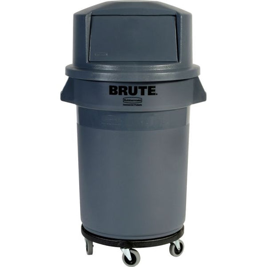 Rubbermaid Commercial Brute Easy Twist Round Dollies 350 lb Capacity - 5 Casters - Structural Foam - x 18.3" Width x 6.6" Height - Black - 2 / Carton