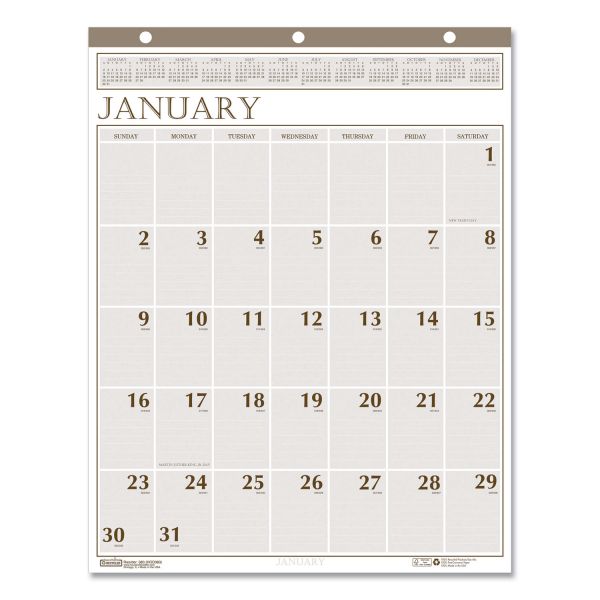 House of Doolittle Recycled Large Print Monthly Wall Calendar, Leatherette Binding, 20 x 26, 2023 Calendar