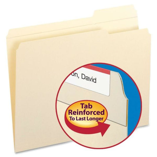 Smead Reinforced Tab Manila File Folders, 1/3-Cut Tabs: Right Position, Letter Size, 0.75" Expansion, 11-pt Manila, 100/Box