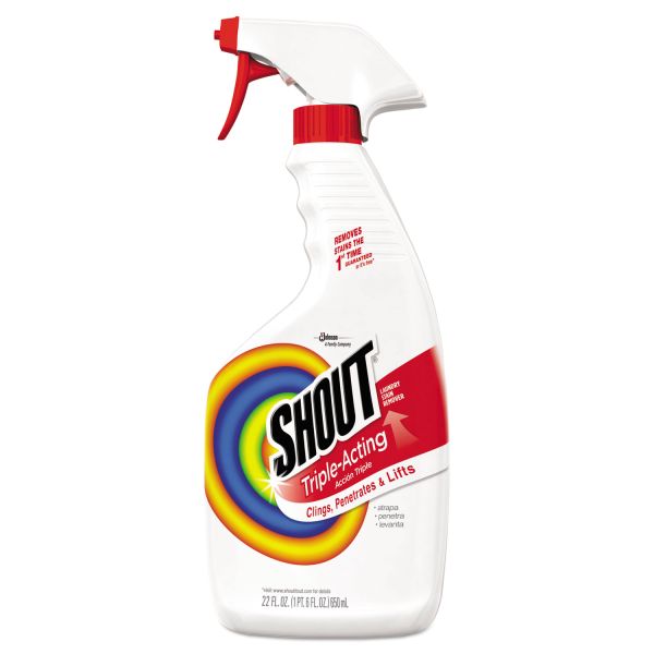 Shout Laundry Stain Treatment, 22 oz Spray Bottle, 8/Carton Concentrate - 1 Each - Clear