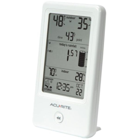 AcuRite Rain Gauge with Indoor/Outdoor Temperature Digital LCD - Weather Station100 ft - Temperature, Rainfall, Humidity, Atmospheric Pressure - Desktop, Wall Mountable