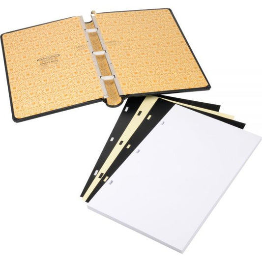 Wilson Jones Looseleaf Corporation Minute Book, 1 Subject, Unruled, Black/Gold Cover, 14 x 8.5, 250 Sheets