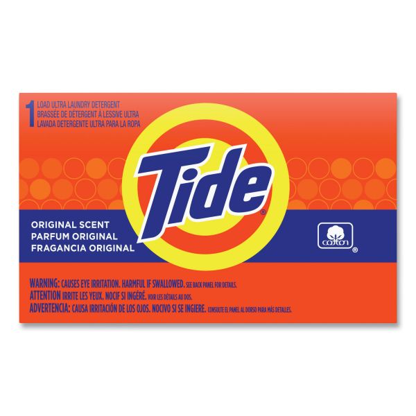 Tide Vending-Design Powder Laundry Detergent, 1.5 oz, 156/Carton Powder - 1.45 oz (0.09 lb) - 156 / Carton - Orange, Blue