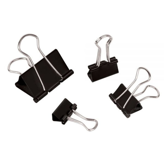 Binder Clip Combo Pack, Assorted Sizes, Black, Pack Of 200 Clips