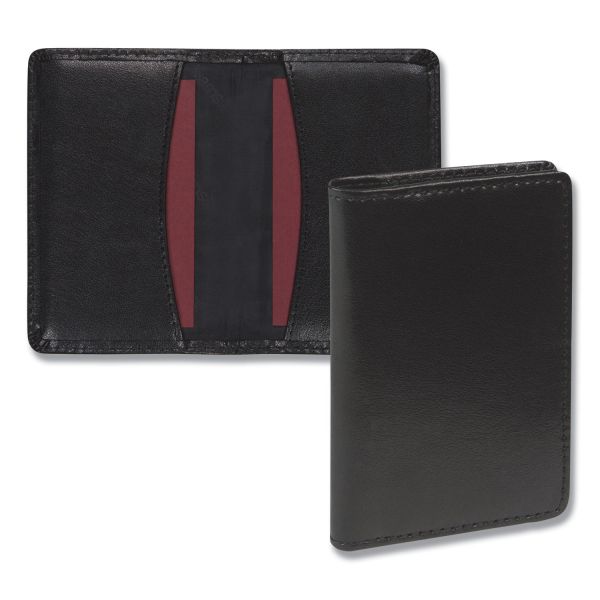 Samsill Regal Leather Business Card Wallet, Holds 25 2 x 3.5 Cards, 4.25 x 2.25, Black