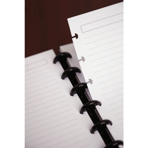 TUL Discbound Notebook, Letter Size, Leather Cover, Narrow Ruled, 60 Sheets, Brown