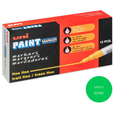 uniball Uni-Paint PX-21 Oil-Based Fine Point Marker Fine Marker Point - Green Oil Based Ink - 1 Dozen