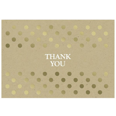 Great Papers! Kraft Foil Thank You Note Card and Envelope, 4.875" x 3.375" (folded), 50 Count