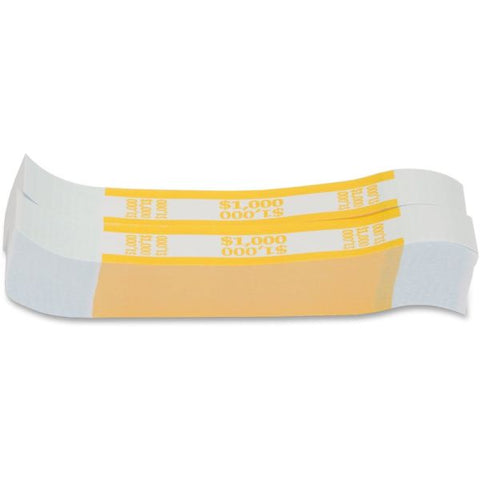 Pap-R Products Currency Straps, Yellow, $1,000 in $10 Bills, 1000 Bands/Pack