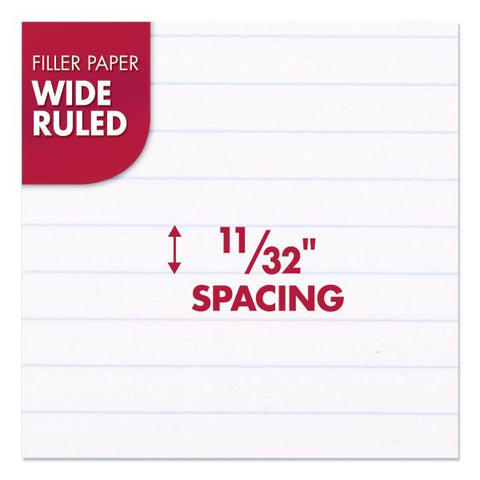 Mead Filler Paper, 3-Hole, 8 x 10.5, Wide/Legal Rule, 200/Pack