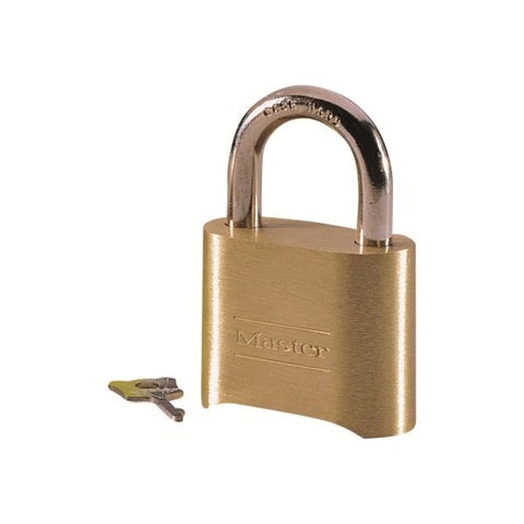 Master Lock Resettable Combination Padlock, 2" Wide, Brass