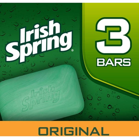 Irish Spring Bar Soap, Clean Fresh Scent, 3.75oz, 3 Bars/Pack, 18 Packs/Carton