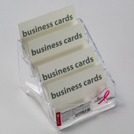 Officemate 4-tier BCA Business Card Holder 4" x 3.8" x 4" - Plastic - Clear - 1 Each