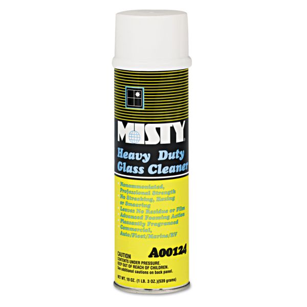 Misty Heavy-Duty Glass Cleaner, Citrus, 20 oz Aerosol Spray, 12/Carton