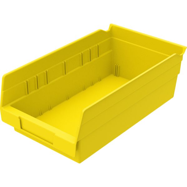 Akro-Mils Economical Storage Shelf Bins 4" Height x 6.6" Width x 11.6" Depth - Polypropylene - Yellow